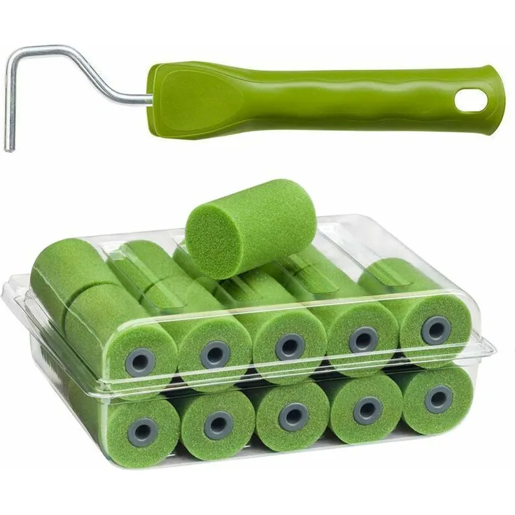 20 x Colorus Lackierwalze 5 cm superfein PLUS | Lackierroller klein, beidseitig gerade | Lackrolle für Lacke auf Wasserbasis, leicht