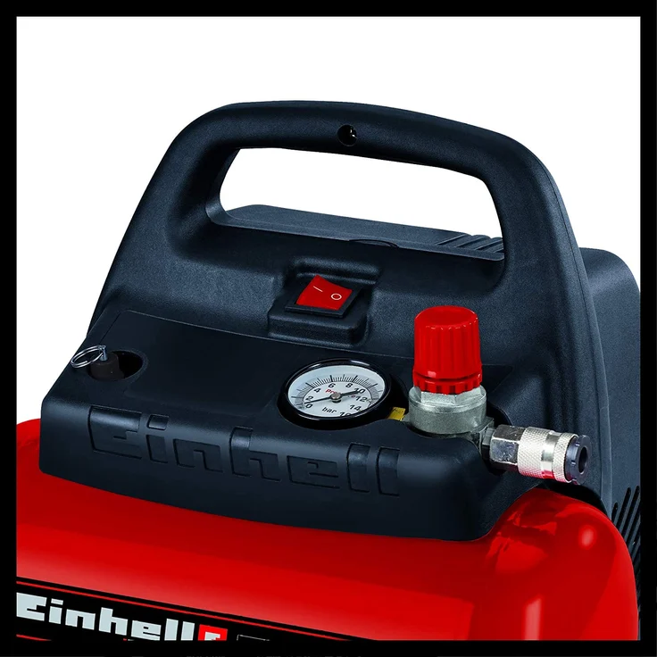 Einhell Kompressor TC-AC 190-6-8 OF ölfrei 1.100 W, max. 8 bar, öl-servicefreier Motor, 6 Liter Drucklufttank, Manometer, Schnellkupplung, Sicherheitsventil, Handgriff – Bild 8