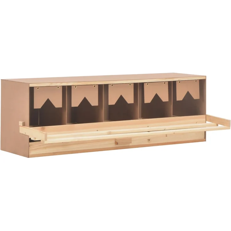 vidaXL Legenest Hühnernest 5 Fächer 117 x 33 x 38 cm Massivholz Kiefer – Bild 1