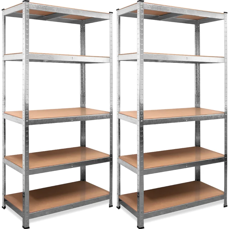 2x Monzana Schwerlastregal XL 180x90x60cm 875kg 5 MDF-Platten Regal Lagerregal Kellerregal Steckregal Werkstattregal – Bild 1