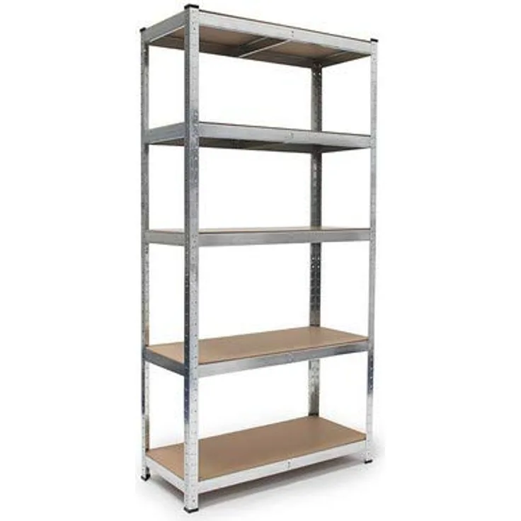 Relaxdays Schwerlastregal, HxBxT: 179 x 90 x 41 cm, verzinkter Stahl, Traglast 875 kg, Stecksystem, mit Werkbank, silber