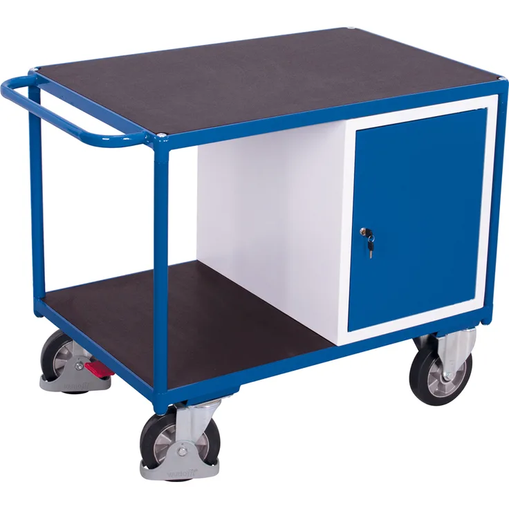 VARIOfit Schwerlast Werkstattwagen mit Schrank und 2 Ladeflächen 1260x800mm