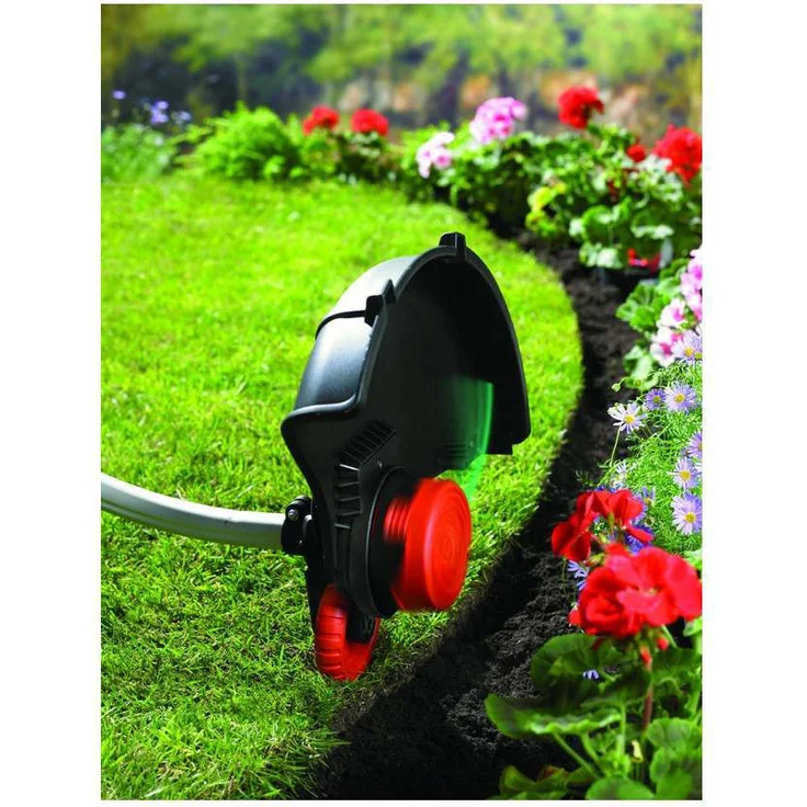 Black+Decker 800W Elektro-Motorsense (mit E-Drive Technologie, Kantenschnittfunktion, 6 Hochleistungsfäden, für ansprcuhsvolle Flächen) GL8033 – Bild 2