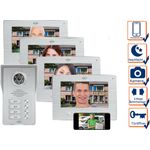 IP Türsprechanlage mit Kamera und Monitor - Video Türklingel für 4 Familienhaus