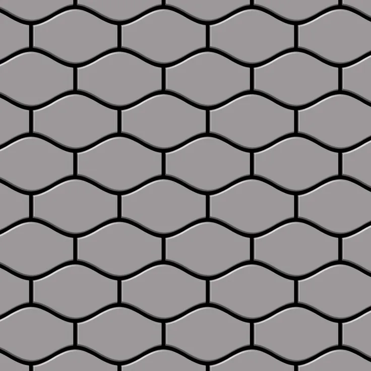 Mosaik Fliese massiv Metall Edelstahl matt in grau 1,6mm stark ALLOY Karma-S-S-MA Designed by Karim Rashid 0,86 m2