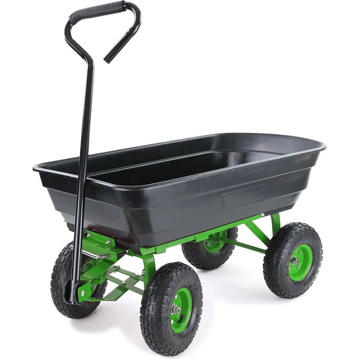 Transportwagen Gartenwagen Schubkarre Handwagen Kippfunktion 250 kg Schwarz Grün