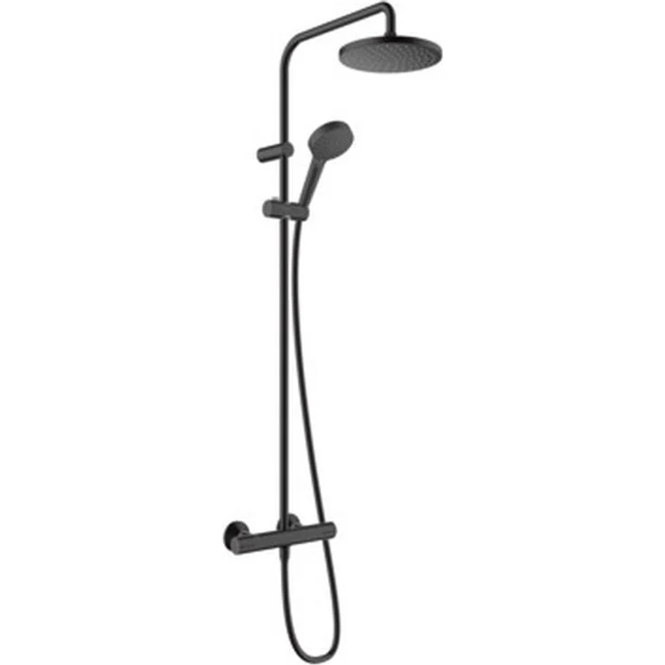 Showerpipe 200 1jet Vernis Blend mattschwarz mit Brausethermostat, 26276670 - Hansgrohe