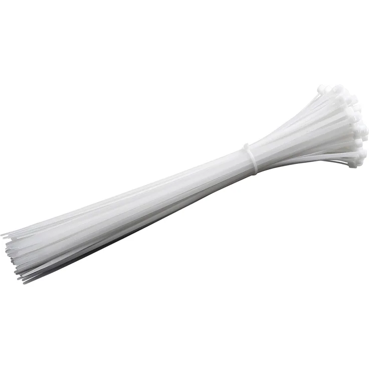 Meister Kabelbinder - Praktisches Set - 50 Stück - weiß - 370 x 4,8 mm - Stabiles Nylon - UV-Beständig - Langlebig & robust - Kabelbinder-Set für Bündelgut - Kabelverbinder - 7452380