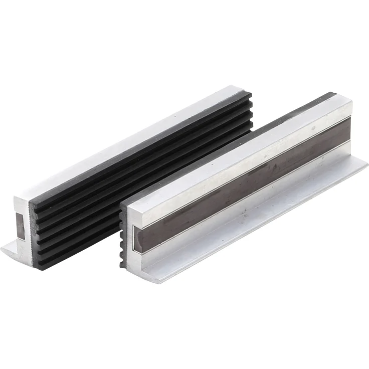 BGS 3044 | Schraubstock-Schutzbacken | 2-tlg. | Aluminium | Breite 125 mm | mit Magnet | Alu | Schonbacken – Bild 1