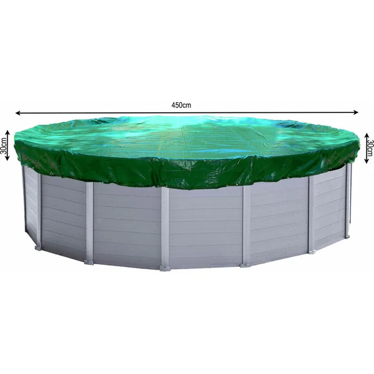 Abdeckplane Pool Rund Planenmaß 510cm Passend für Poolgröße 410-450cm Winterabdeckplane Poolabdeckung 180g-m²