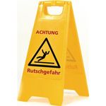 Warnschild Achtung Rutschgefahr Schriftzug B 300xH 570mm signalgelb-schwarz-rot