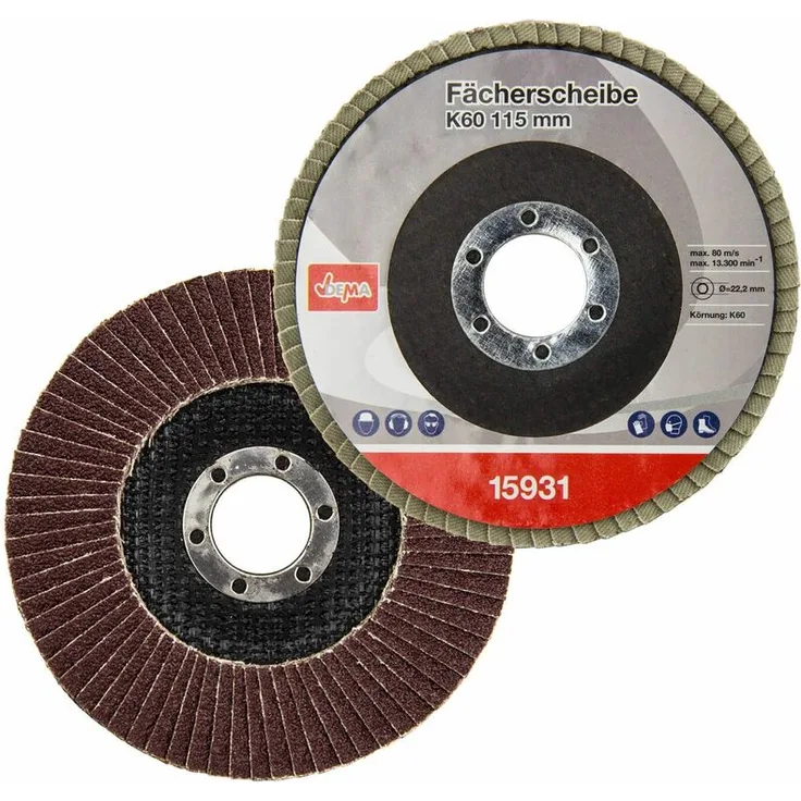 Dema - Fächerscheibe K60 115mm Schleifscheibe Lamellenscheibe Winkelschleifer Holz