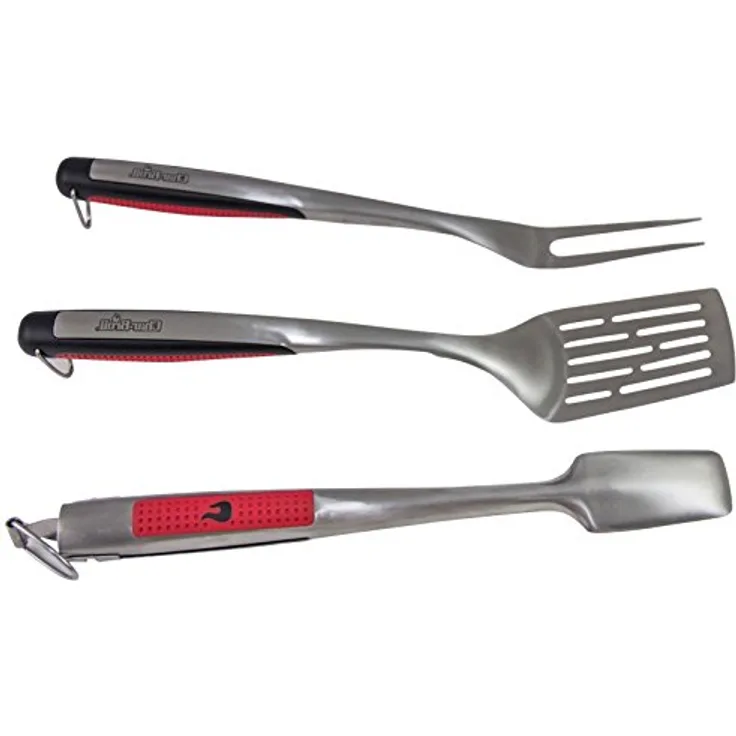 Char-Broil 140 767 Grillbesteckset Grillwerkzeug, Edelstahl, 3 Stück