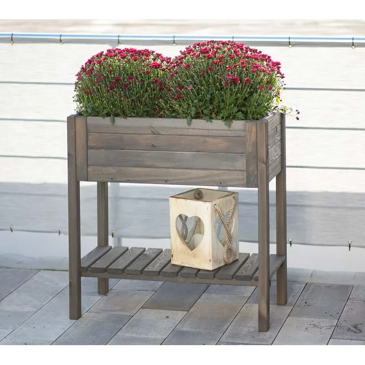 Westmann Hochbeet Urban Gardening Pflanzkübel grau 79x39x79 cm - Westmann