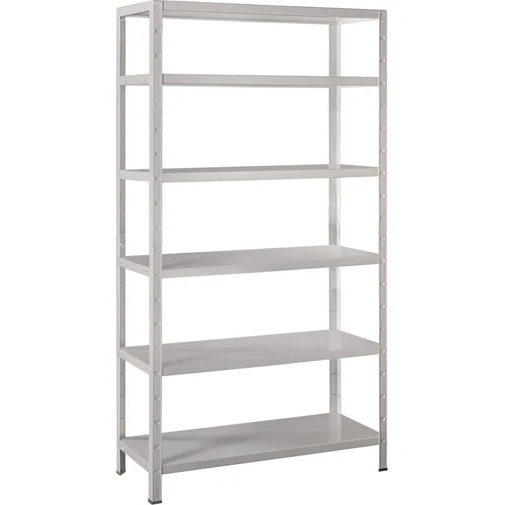 Schulte Regalwelt Lagerregal mit 6 PowerMAX-Fachböden, 200x100x30cm Regalsystem, Steckregal mit einfacher Montage ohne Verschrauben, Traglast je Boden bis zu 65 Kg (bis zu 390 Kg Gesamttraglast)
