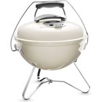 Weber 1125004 Smokey Joe Premium, Holzkohlegrill, 37 cm, ilfenbein, für unterwegs, tragbar