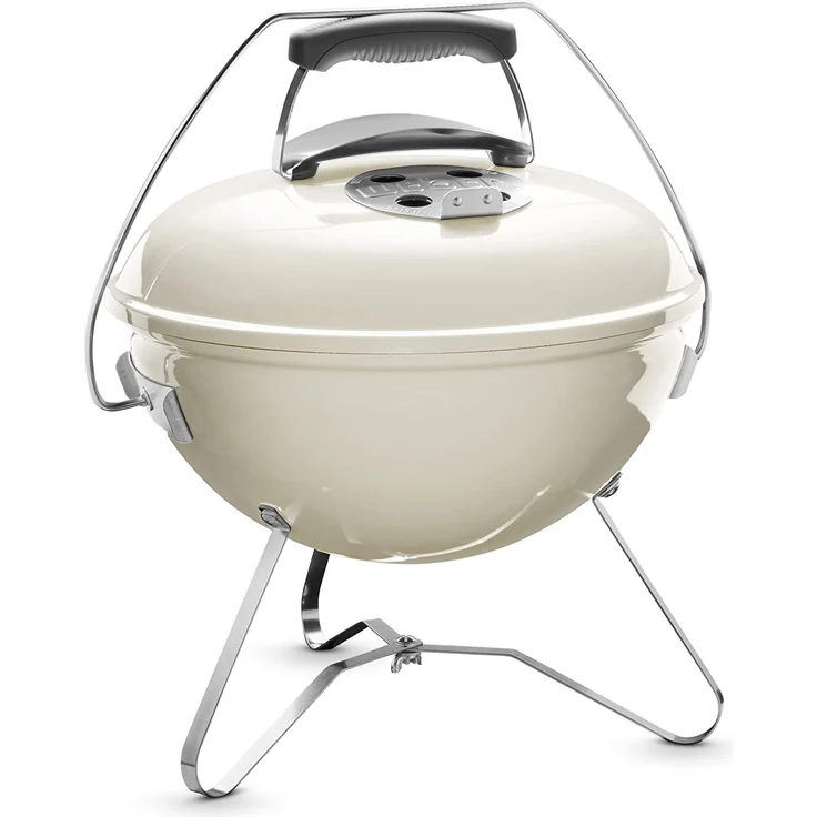 Weber 1125004 Smokey Joe Premium, Holzkohlegrill, 37 cm, ilfenbein, für unterwegs, tragbar – Bild 1