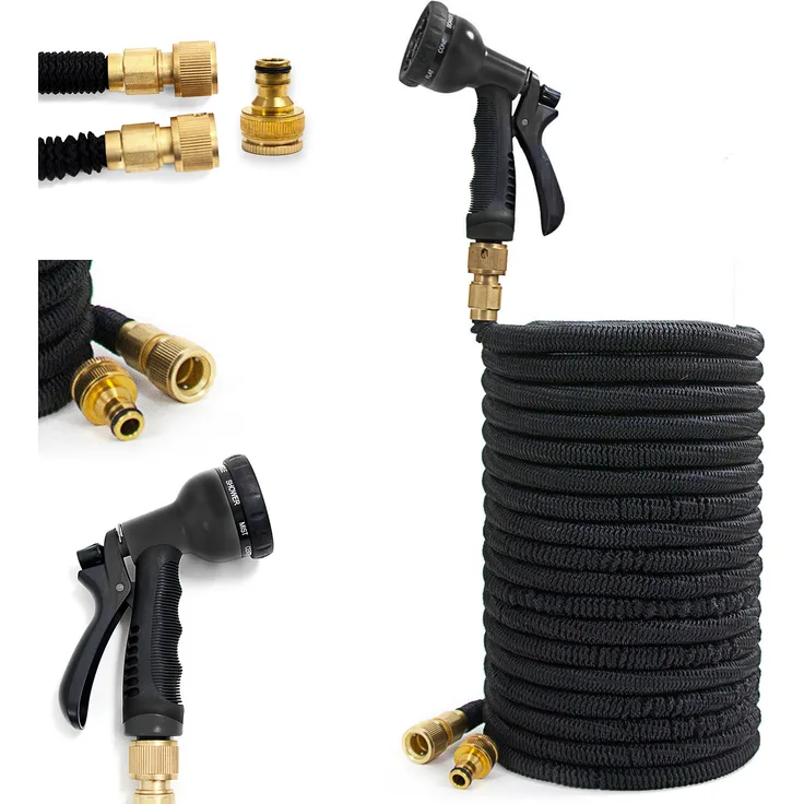 Grafner Flexibler Gartenschlauch Solidium 1500 Premium schwarz 30 m (FG10607)