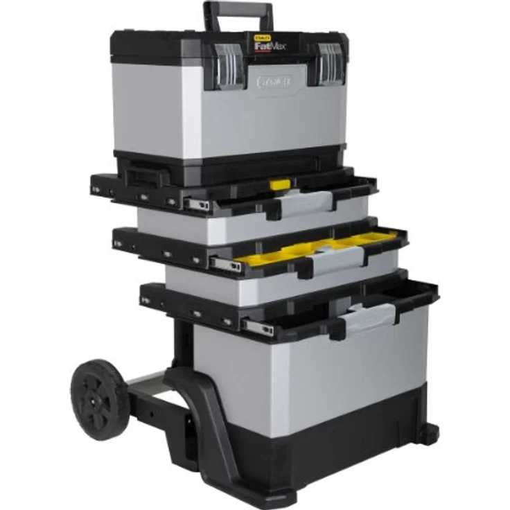 Stanley FatMax Rollende Werkstatt aus Metall-Kunststoff 1-95-622 ? Werkzeugwagen leer ? Vielseitige Werkzeugbox für Kleinteile und große Werkzeuge – Bild 1