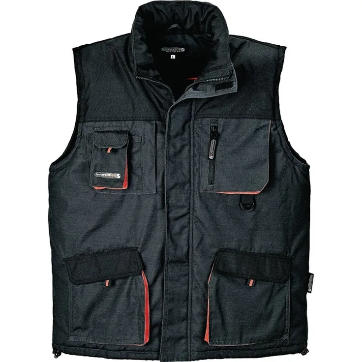 Weste Gr. XL dunkelgrau-schwarz-orange 65% CO-35% PES TERRATREND