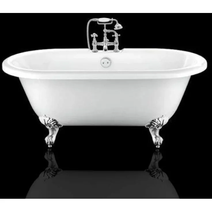 Rogier&mothes - Freistehende Badewanne mit Füßen CHELSEA Adlerfüße CHROM 151 cm