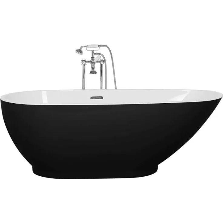 Beliani Badewanne freistehend schwarz GUIANA