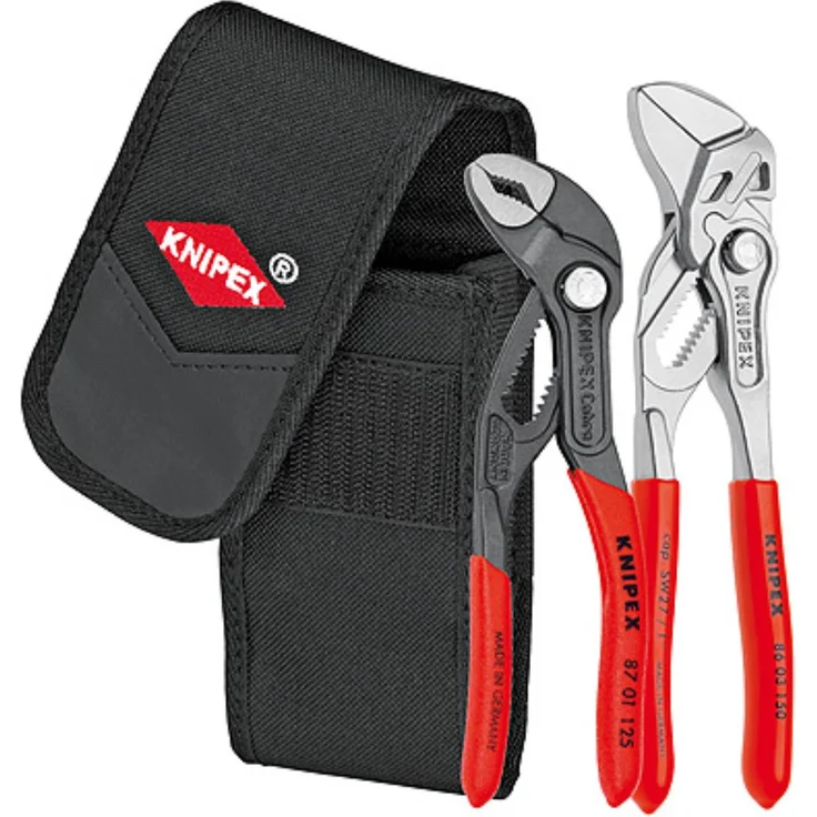 KNIPEX 00 20 72 V01 Mini-Zangenset in Werkzeuggürteltasche 2-teilig Wasserpumpenzange Mini Cobra 125 mm Zangenschlüssel Mini 150 mm – Bild 1