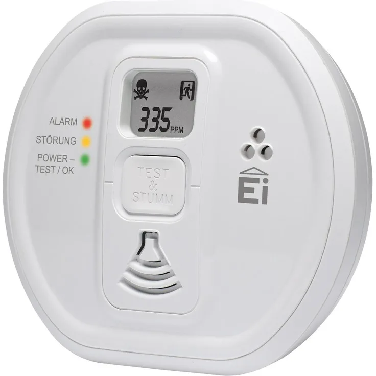 Ei Electronics Professional EI208IDW-3XD i-Serie Kohlenmonoxidwarnmelder mit LCD-Display und fest eingebauter Lithiumb. funkvernetzbar mit Funkmodul Ei200MRF, 3 V, weiß