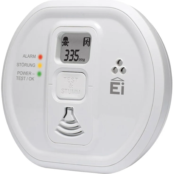 Ei Electronics Professional EI208IDW-3XD i-Serie Kohlenmonoxidwarnmelder mit LCD-Display und fest eingebauter Lithiumb. funkvernetzbar mit Funkmodul Ei200MRF, 3 V, weiß – Bild 1