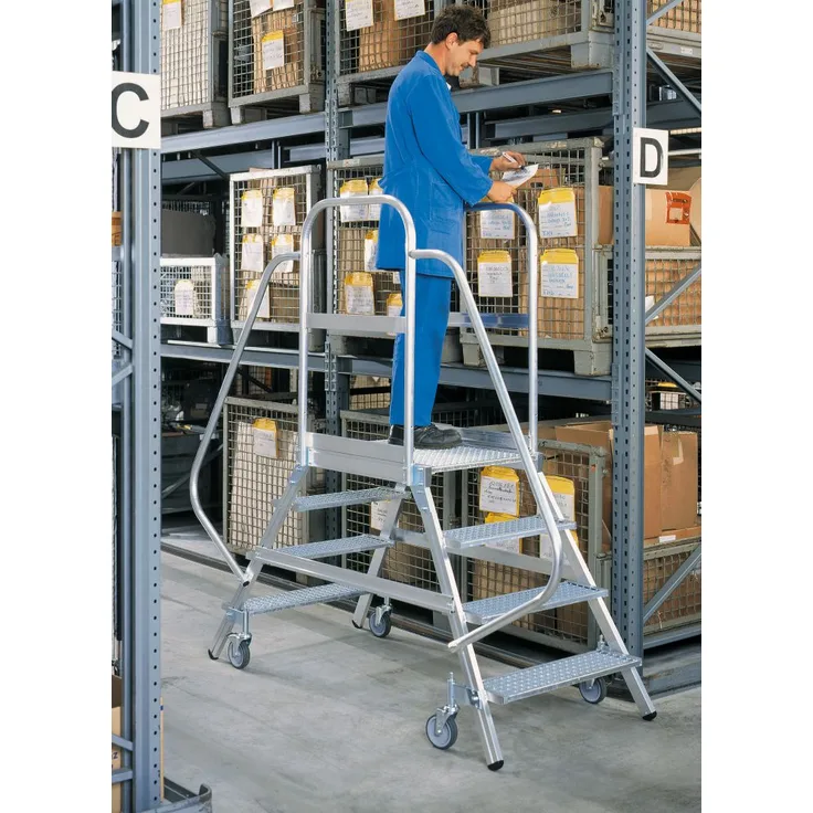 Aluminium Podestleiter Arbeitshöhe (max.): 3.2 m Günzburger Steigtechnik 50205 Silber 39 kg Silber