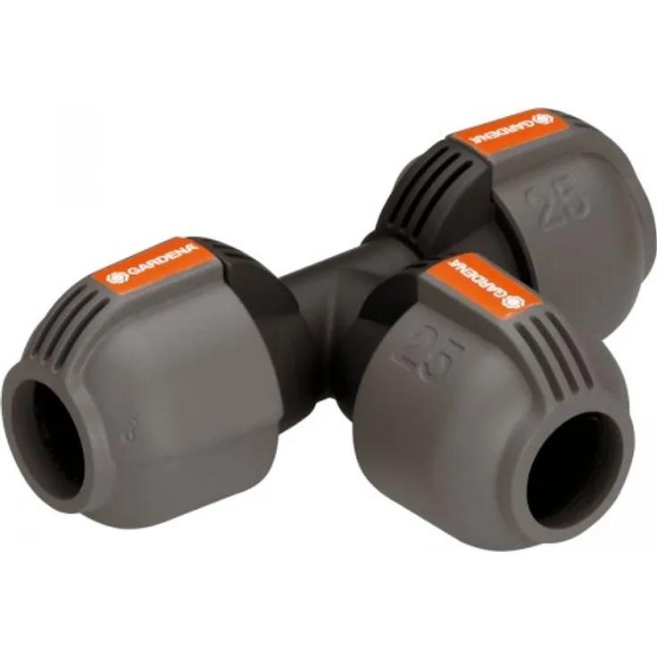 GARDENA Sprinklersystem T-Stück: Rohrverbinder für Rohrabzweigung des Verlegerohrs, 25 mm, Quick&Easy Verbindungstechnik, kompatibel mit GARDENA Verlegerohre 25 mm, werkzeuglose Montage (2771-20) - Preisvergleich