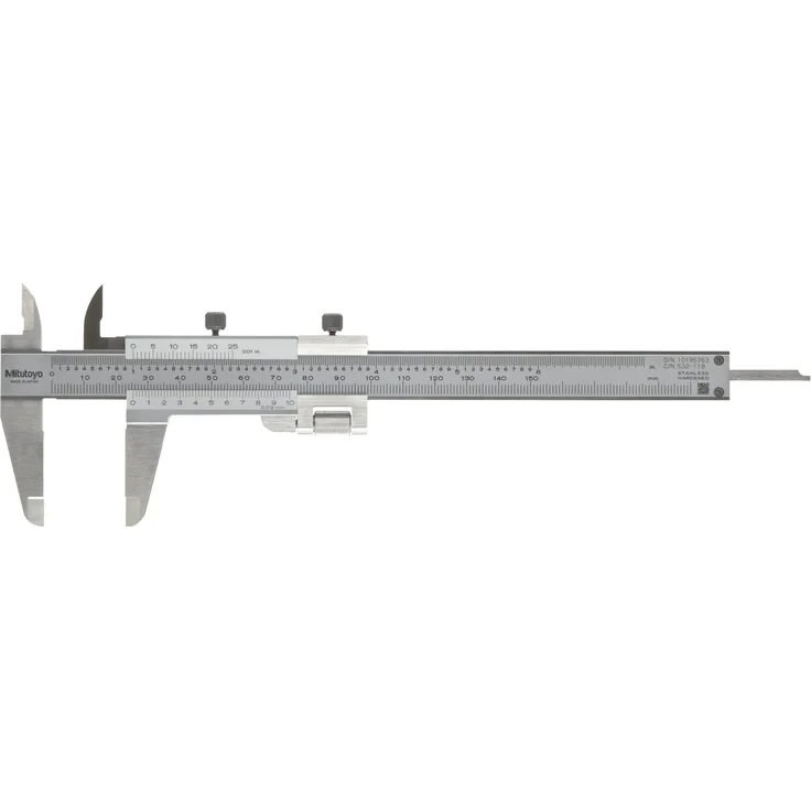 Mitutoyo 532-119 Messschieber mit Feineinstellung, 0-130 mm – Bild 1