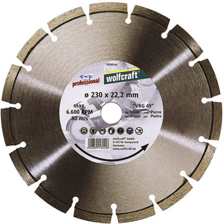 Wolfcraft Diamant Trennscheibe 230x22,2 mm, lasergeschweißt