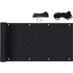 Balkonsichtschutz Balkonabdeckung HDPE 220g-m², Schwarz, 90 x 300cm