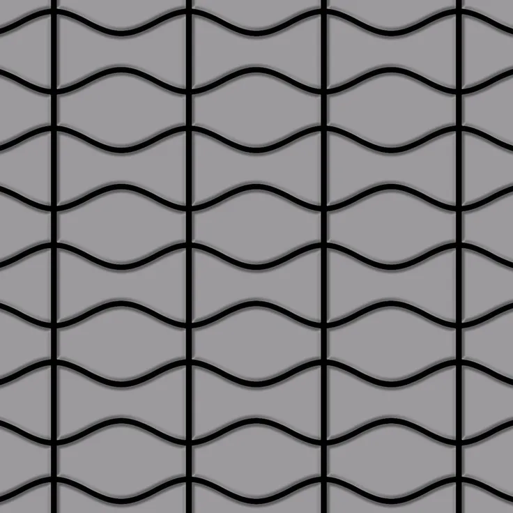Mosaik Fliese massiv Metall Edelstahl matt in grau 1,6mm stark ALLOY Kismet & Karma-S-S-MA Designed by Karim Rashid 0,86 m2