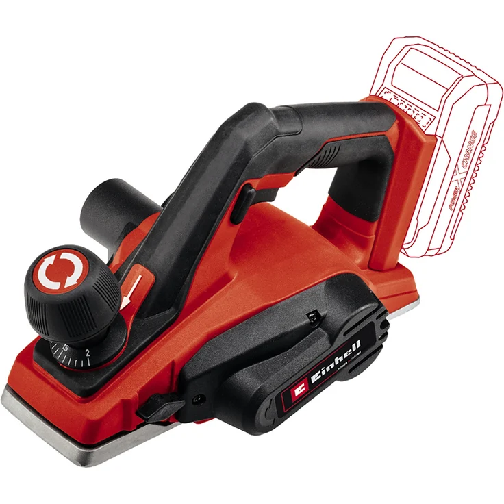 Einhell Akku-Hobel TE-PL 18-82 Li-Solo Power X-Change PXC (18 V, Li-Ionen, 82 mm Hobelbreite, bis 2 mm Spantiefe, große Messerwelle, automatischer Parkschuh, Alu-Fußplatte, ohne Akku und Ladegerät) – Bild 1