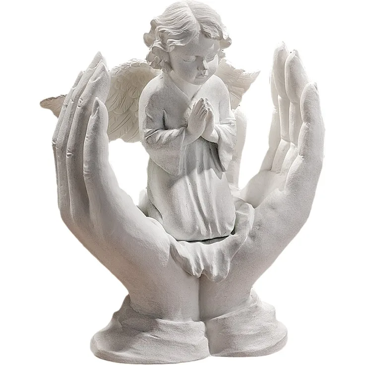 Design Toscano Gebete eines Engels - Figur aus kunstharzgebundenem Marmor, Maße: 7,5 x 4 x 12,5 cm