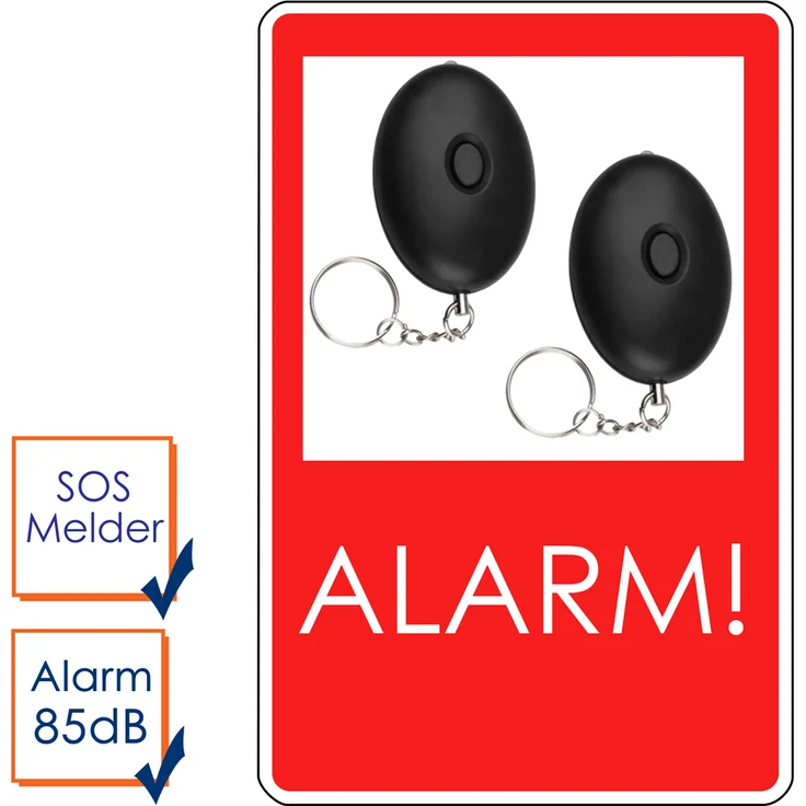 Smartwares 2er-Set Mini Taschenalarm Überfallalarm Notruf Personen-Alarm 85dB SOS