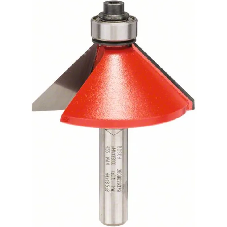Bosch Professional Fasefräser (für Holz, Schaft 8mm, Ø44mm, Arbeitslänge 18,5mm, Gesamtlänge 61mm)