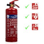 Smartwares ABC Feuerlöscher 2 Kg-Pulverlöscher mit Halterung und Manometer, 2kg, SW BB2