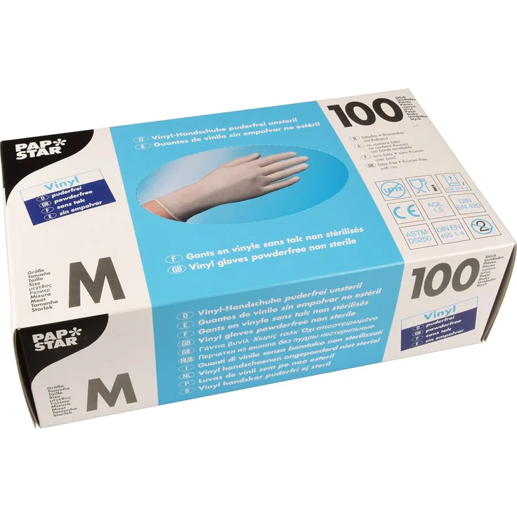 PAPSTAR Handschuhe Vinyl/12233 M natur Inh.100