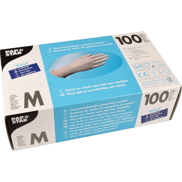 PAPSTAR Handschuhe Vinyl/12233 M natur Inh.100