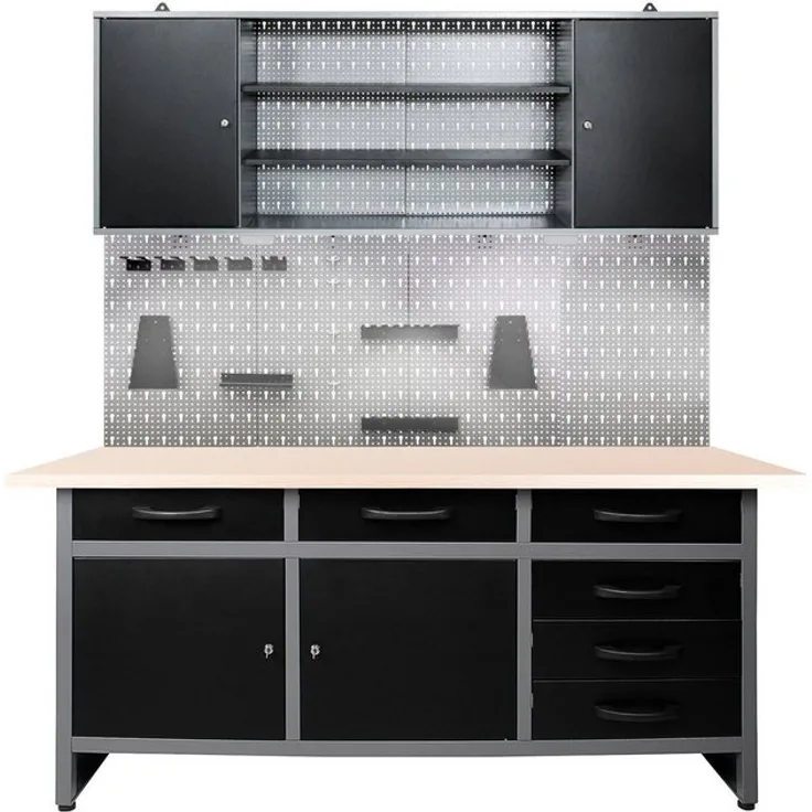 ONDIS24 Werkstatt-Set »Karsten«, 160 cm, mit LED Touch-Lampen, inkl. Hakenset