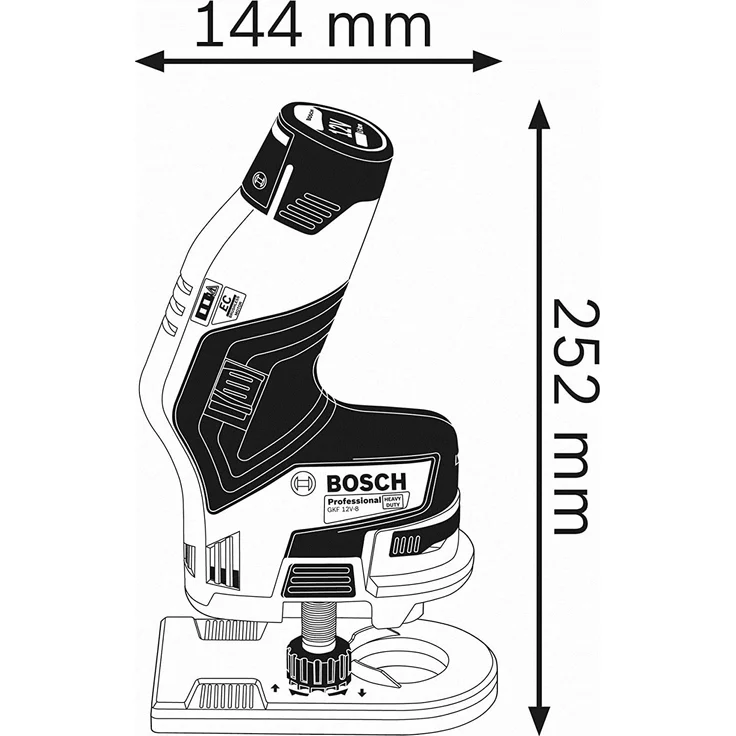 Bosch Professional GKF 12V-8 12V System Akku Kantenfräse (Fräskopf-Schaft: 8 mm, ohne Akkus und Ladegerät, im Karton) – Bild 5