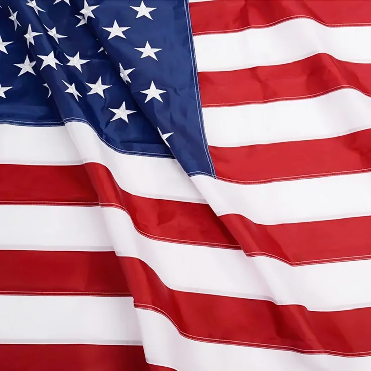 Anley EverStrong Series Amerikanische US-Flagge 6x10 Fuß Schwerlastnylon - Gestickte Sterne und genähte Streifen - 4 Reihen mit Schlossnaht - USA Bannerflaggen mit Messingösen 6 X 10 Ft
