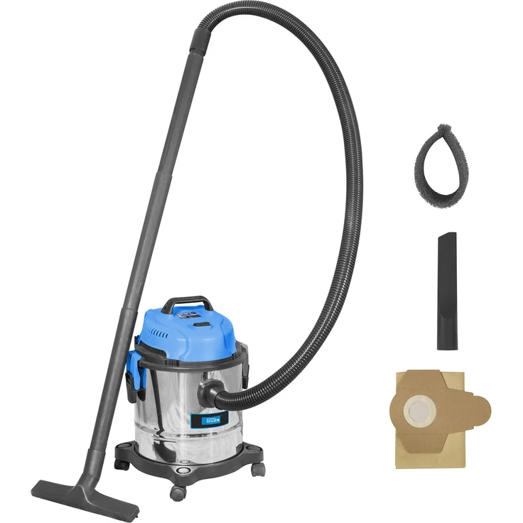 Güde G 17000 Nass- und Trockensauger GNTS 12L, Blau, Silver mit Sauschlauch 1200 Watt Beutel 12 Liter – Bild 1