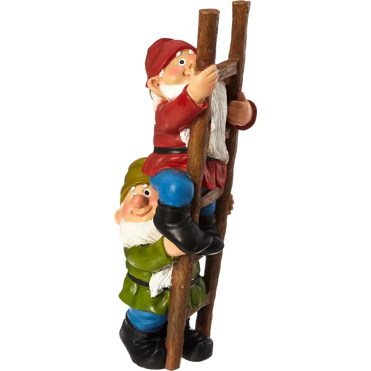 Design Toscano Hoch die Leiter: Kletternder Gartenzwerg
