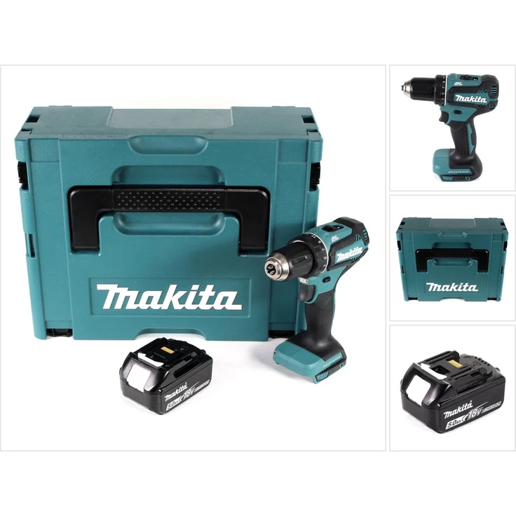Makita DDF485T1J Akku Bohrschrauber 18V 50Nm im Makpac + 1x 5,0 Ah Akku ohne Ladegerät – Bild 1