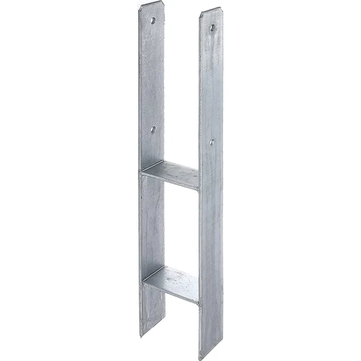 GAH-Alberts 203917 H-Pfostenträger, feuerverzinkt, Gesamthöhe: 600 mm, Materialstärke: 5 mm, lichte Breite: 101 mm