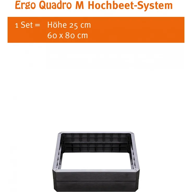 Garantia Hochbeet Ergo Quadro M 60 x 80 x 25 cm